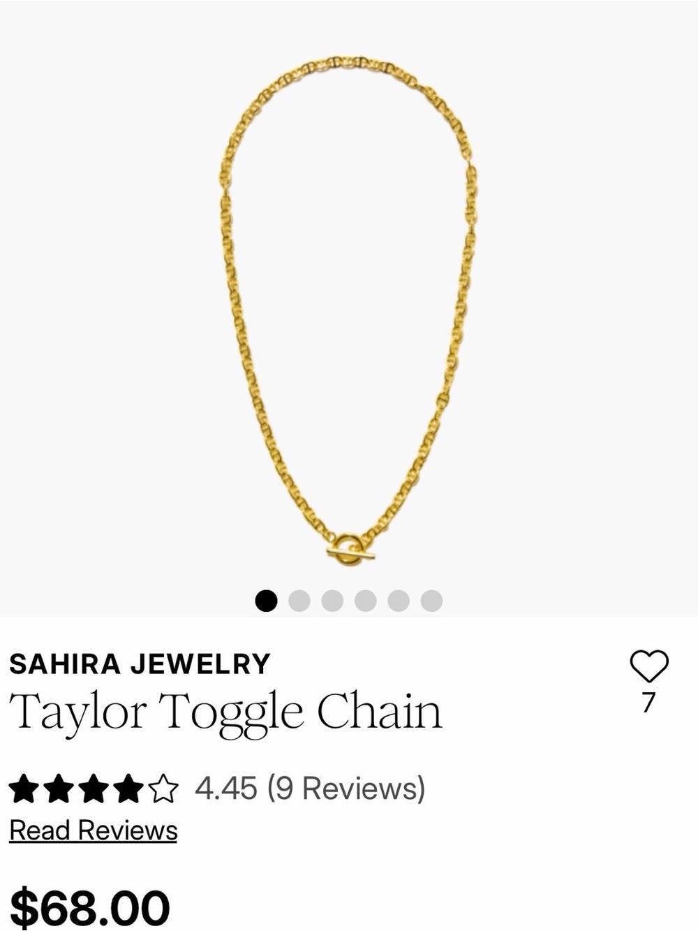 Taylor Toggle Chain Necklace in Gold